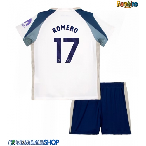 Maglie da calcio Tottenham Hotspur Cristian Romero #17 Prima Maglia Bambino 2025-26 Manica Corta + Pantaloni corti)